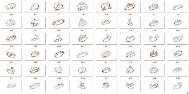 100 lumière wt minimaliste diamant anneaux pack bague bijoux mariage or poids sterling engagement bijou minimiliste délicat 3d print model - Mito3D