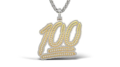100 pingente pedra sólido 3 versões ouro imprimível prata joalheria pingentes presente feliz moda beleza gelo arte colares 3d print model - Mito3D