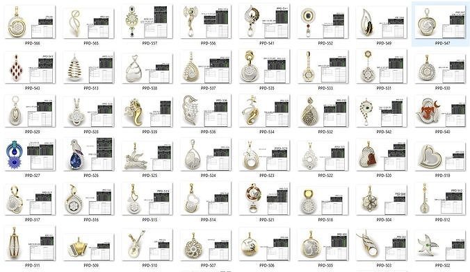 103 modelos pendente 3d impressão modelo anel solitário prata jóia noivado jóias pingentes esterlina brilhante Casamento cromada imprimível brilhando ouro argolas joalheria diamante colar moda 3D print model - Mito3D