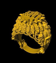 10 avatar narayana anel símbolo joalheria arte imprimível ouro prata baimond religioso tradicional argolas 3d print model - Mito3D