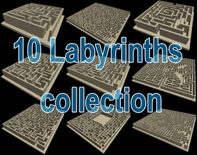 10 labyrinths collection labyrinth structure mazes tunnel architectural exterior maze art mathematical 3d print model - Mito3D