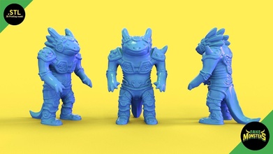 10 loxe - fake monsters fakemonsters toy print printing stl retro monster kaiju figure dungeons dragons sea creatures vintage axolote axolotl statue games toys 3d print model - Mito3D