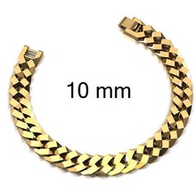 10 mm miami cuban bracelet or necklace chain link monaco linkchain gold silver jewel jewellery jewelry 3dprint printable diamond bracelets pongset necklaces baguette baguettecuban 3d print model - Mito3D