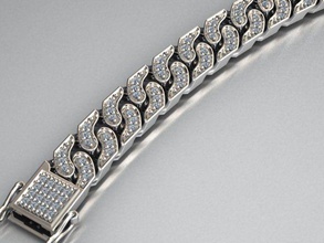 10 milímetros miami cubano ligação pulseira oe colar joalheria luxo ouro prata esterlina anel jóia jóias Casamento pulseiras imprimível 3d print model - Mito3D