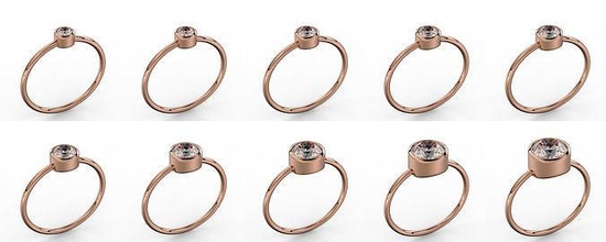 10 anillos bisel piedras mujer plata joya joyería Boda compromiso Moda anillo diamante enganchar oro blanco imprimible pulsera belleza 3d print model - Mito3D