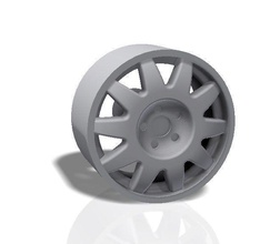 10 spokes rim - print model wheel car spare tire race racing rally vehicle speed slot tyre hobby diy automotive 3d print model - Mito3D