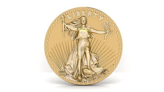 10 us dollar liberty coin money cash euro art coins badges jewelry pendant gold dollars american 1986 eagle lady statue mint pendants 3d print model - Mito3D