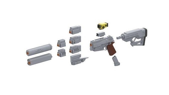 10mm blaster - fallout 4 printable stl toy craft diy gun cannon cosplay video game skin pistol 10 mm games toys 3d print model - Mito3D