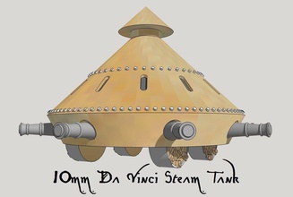 10mm vinci steam tank kriegsmeister horden steampunk fantasie dampf panzer kriegshammer hott kriegshamster spiele spielzeuge 3d print model - Mito3D