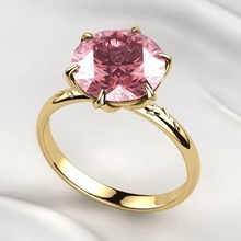 10mm pink sapphire gold ring jewel gem 3dprint rhino printable wedding engagement diamond brilliant ruby emerald citrine topaz fashion elegant jewelry rings 3d print model - Mito3D
