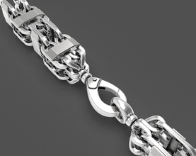 10mm breit Käfig Kette Links 2 Typen Schließe Armband sperren wertvoll Gold Silber Platin Diamant Luxus Hüfte hüpfen Beute klassisch Fett 3d print model - Mito3D