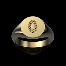 10mm x yuvarlak taşlı çatal ayarı dia-o ring takı elmas gergedan 3d model kişiselleştirilmiş olmalı signetring Vay be initiao yüzük kimliği lüks moda mücevher 3d print model - Mito3D