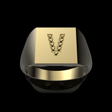 10mm x carré sceau broche de réglage dia-v ring bijoux bague en diamant les diamants rhino rhinocéros Modèle 3d personnalisé musthave signetring wow initiao anneau chevalière id l'anneau luxe la mode l'amour anneaux 3d print model - Mito3D