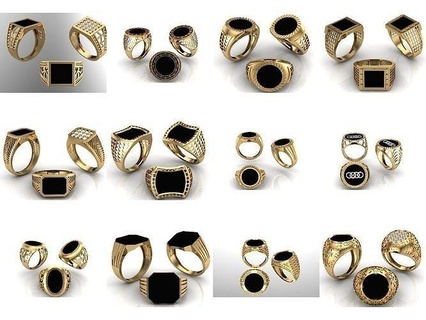 113 senhores argolas 3dm massa coleção anel masculino ouro prata platina joalheria imprimível jóias diamante moda luxo gema Casamento noivo homens 3d print model - Mito3D
