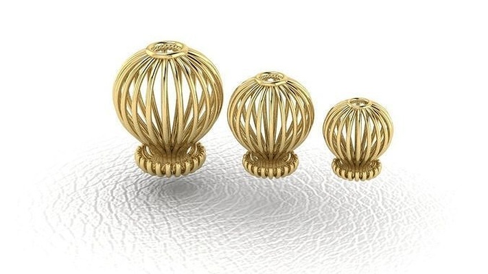 11 perline oro argento ottone bianca rosa palla orecchini ciondoli collane braccialetti cad stampabile prototipazione gioielli gioielleria 3d print model - Mito3D