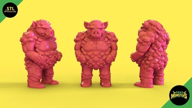11 khaos - fake monsters fakemonsters toy print printing stl retro monster kaiju figure dungeons creatures vintage statue pig rocks beast warriors games toys 3d print model - Mito3D