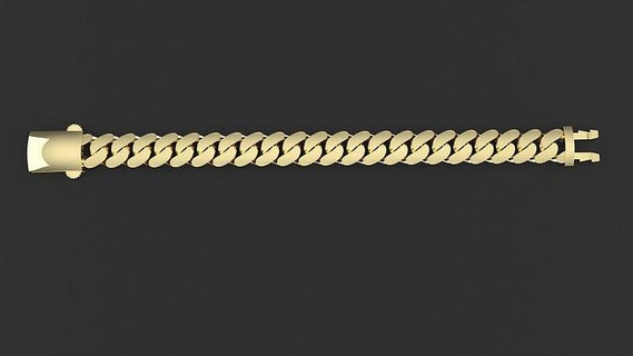 11mm gourmet bracelet cuban chaîne bijoux collier imprimable or mode conception engagement fabrication projet 3dprintable sterling 14k 18k 21k 22k bracelets cubain 3d print model - Mito3D