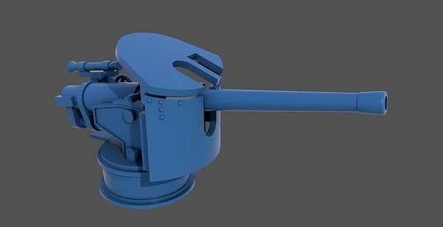 120-40mm ww2 italian navy howitzer-obice 1-200 scale military war naval watercraft wwii battleship cannon hobby diy 3d print model - Mito3D