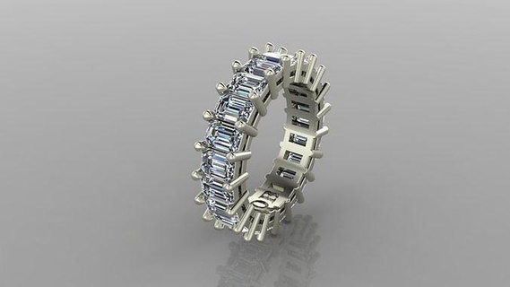 129 anniversary band ring woman diamond jewel jewellery jewelry rings gold silver engagement wedding fashion white brilliant engagem brillant diamant soliraire 3d print model - Mito3D