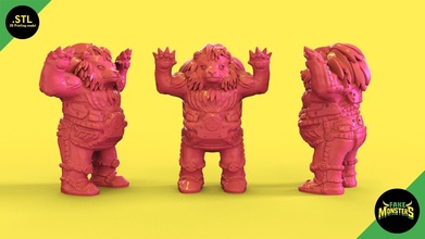 12 rizzo falso mostri falsi giocattolo stampa stl retrò mostro kaiju figura dungeon creature vintage statua bestia guerrieri leone gatto giochi giocattoli 3d print model - Mito3D