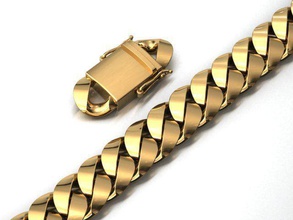 13 mm miami cubano cadena enlace esposas collar plata oro joyería joya imprimible anillo diamante Boda libra esterlina 3dprint Moda belleza pulsera impresión 3d print model - Mito3D