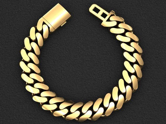 13 mm miami cubano enlace cadena pulsera collar Mónaco oro plata joya joyería 3dprint imprimible diamante chocker 3D print model - Mito3D