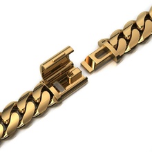 13 mm miami cubano collegamento pong impostato braccialetto collana baguette bacchette catena monaco linkchain oro argento gioiello gioielleria 3dprint stampabile diamante 3d print model - Mito3D