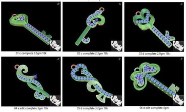 13 stile chiave pendenti simbolo il design forma art set gioielli ciondoli 3d print model - Mito3D