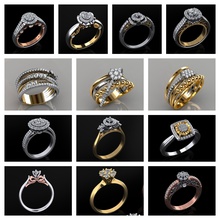 13 elegante mujer anillos joyería joya lujo anillo oro plata Boda diamante arete pulsera collares colgante pendiente rinoceronte accesorio belleza Moda diseño canalla 3d print model - Mito3D
