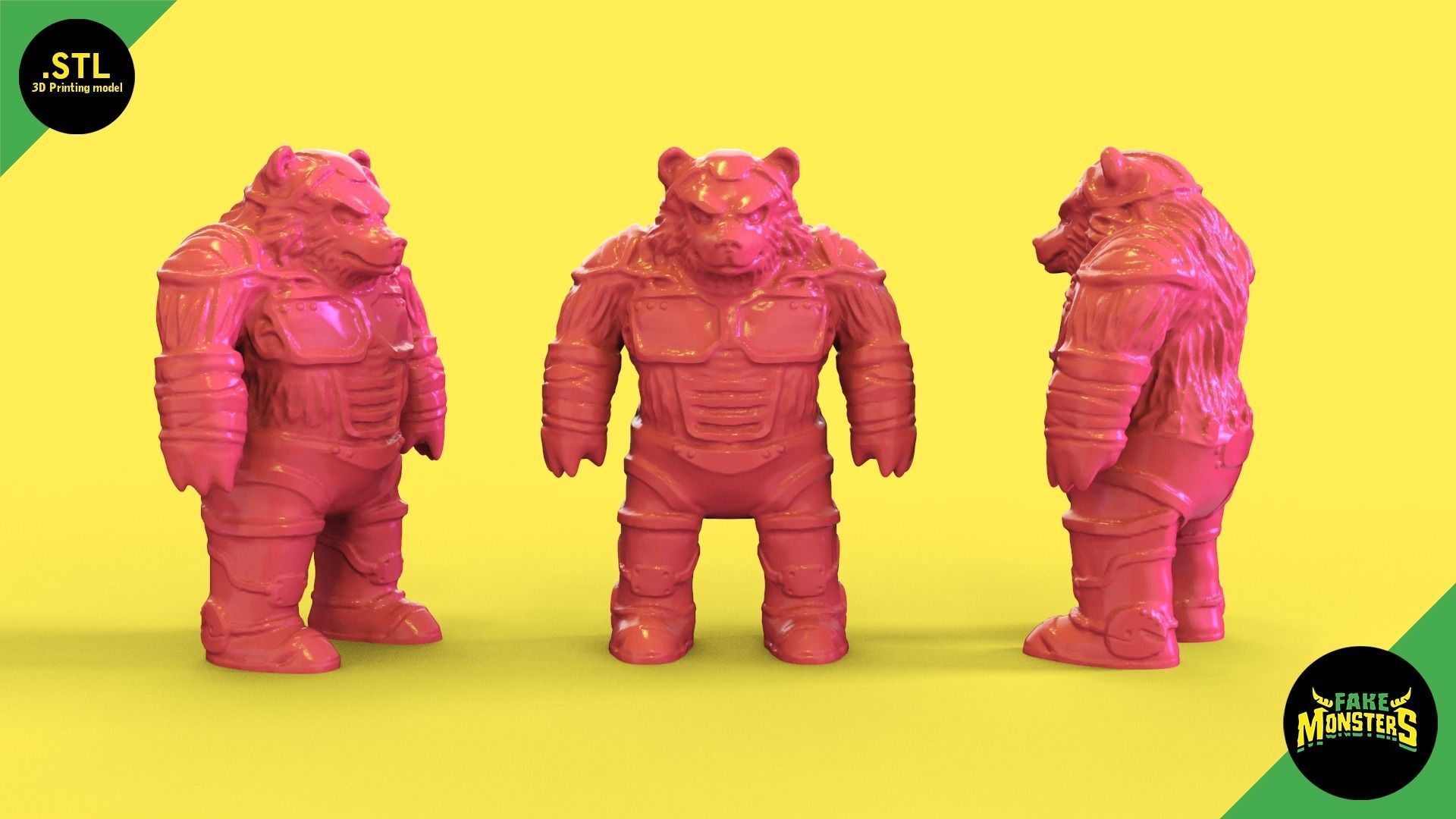 13 tossco - fake monsters fakemonsters toy print printing stl retro monster kaiju figure dungeons creatures vintage statue beast warriors bear warrior games toys 3D print model - Mito3D
