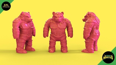13 tossco faux monstres jouet impression stl rétro monstre kaiju figure donjons créatures ancien statue bête guerriers ours guerrier jeux jouets 3d print model - Mito3D
