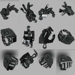 144 robot manipulador gundam mano cuadrado tipo dedo juegos juguetes 3d print model - Mito3D