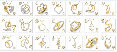 150 anel brincos pingente 3dm coincidindo massa coleção casamento noivado jóia jóias diamante joalheria platina colar pingentes brinco argolas 3d print model - Mito3D