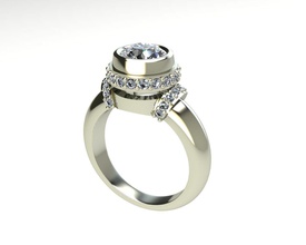 15351 ring statement diamond lady women 3dmodel wedding love printable luxury beautifull jewelry rings 3d print model - Mito3D
