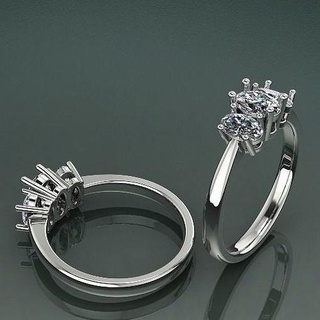 1546 mujeres anillo pendientes Kolco sergi dlya pechati 3dmodel imprimible libra esterlina Moda plata enganchar platino joyería compromiso joya anillos missfox 3d print model - Mito3D