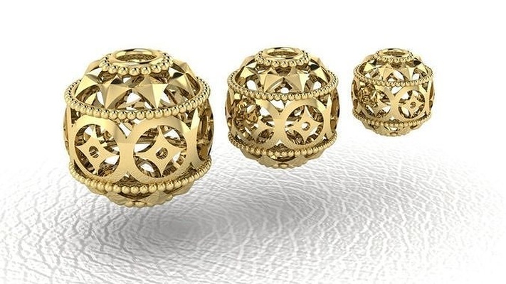 15 miçangas ouro prata latão platina branco bolas cafajeste rinoceronte imprimível prototipagem jóias brincos colares pingentes pulseira joalheria 3d print model - Mito3D