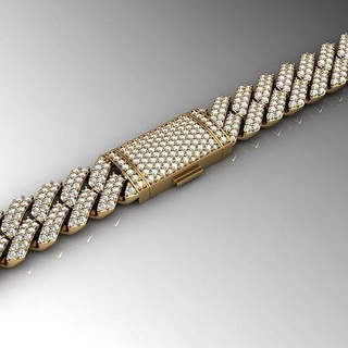 15 mm miami cuban link chain diamond bracelet necklace 3d monaco linkchain gold jewellery jewelry 3dprint printable gem hiphop necklaces bracelets 3d print model - Mito3D