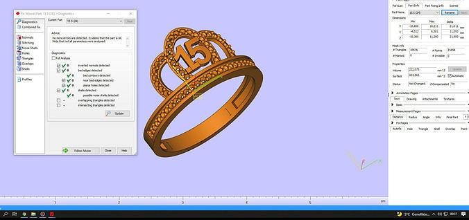 15 years old ring 16 rings gold goldring silver silverring istanbul woman print clean precious 3d 3ddesing moda models model ringmodel jewelry 3d print model - Mito3D