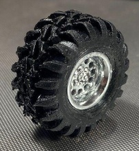 15in super largo estrada pneu roda conjunto 3d impressão rodas pneus freios 4x4 levantado lama escalomodelo modelo passatempo faça automotivo 3d print model - Mito3D