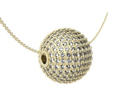 15mm balle pendentif boule pierres diamants précieuses bijoux curseurpendentif conception designer 3ddesign 3d 3dprinting impression 3dp collier imprimable pendentifs 3d print model - Mito3D