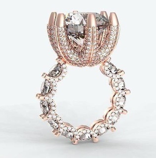15mm elmas yüzük gümüş yazdırılabilir moda platin kolye parlak altın takı parmak güzellik yüzükler 3d print model - Mito3D