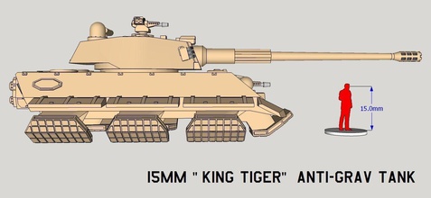 15mm king tiger anti-grav tank anti grav 1 100 stargrunt games toys 3d print model - Mito3D