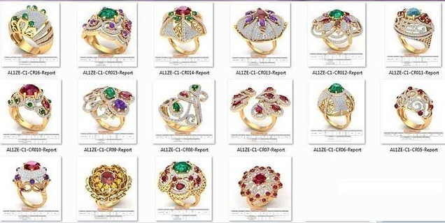 16 cóctel anillo colección flor floral Moda joyería joya compromiso oro plata diamante diseñador imprimible filigrana solitario libra esterlina banda platino Boda anillos 3d print model - Mito3D