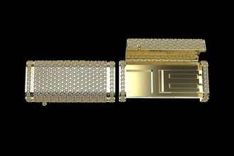 17mm cubano ligação fechadura 3 partes versão fechaduras jóia joalheria miami 3dmodel cafajeste 3dprint Projeto 3d ouro diamantes diamante luxo broches 3d print model - Mito3D