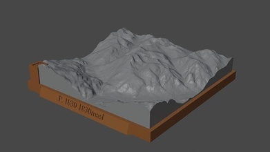 1830 Montagne paysage volcan terrain environnement nature photogrammétrie élévation dem science 3d print model - Mito3D