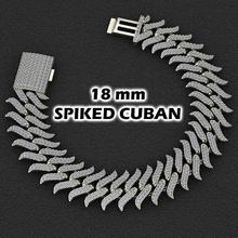 18 mm spillo cubano braccialetto collana collegamento catena miami monaco linkchain oro argento gioiello gioielleria 3dprint diamante braccialetti collane chocker 3d print model - Mito3D