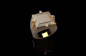 18k yellow gold diamond rings men 2 jewelry ring wedding silver briliant cad gem model print white round engagement platinum 3d print model - Mito3D