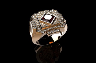 18k amarelo ouro diamante argolas homens 3 anel prata brilhante noivado moda jóias platina casamento joalheria gema dedo esterlina 3d print model - Mito3D