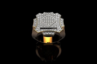 18k giallo oro diamante anelli uomini 4 brillante nozze argento squillare platino gioielleria moda fidanzamento 3d print model - Mito3D