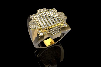 18k amarelo ouro diamante argolas homens 6 joalheria projeto esterlina ilustração branco anel luxo negócio apresentação calendário química sombrio 3d print model - Mito3D